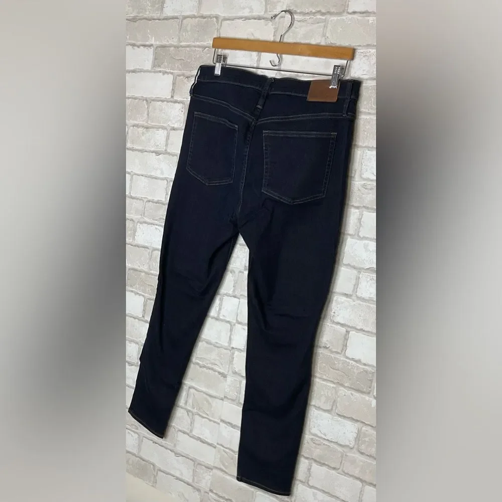 J. Crew 10” High Rise Toothpick Skinny Jeans Dark Ink Wash Size 31